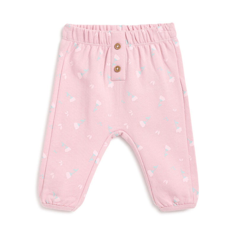 Girls Medium Pink Printed Long Trousers image number 0